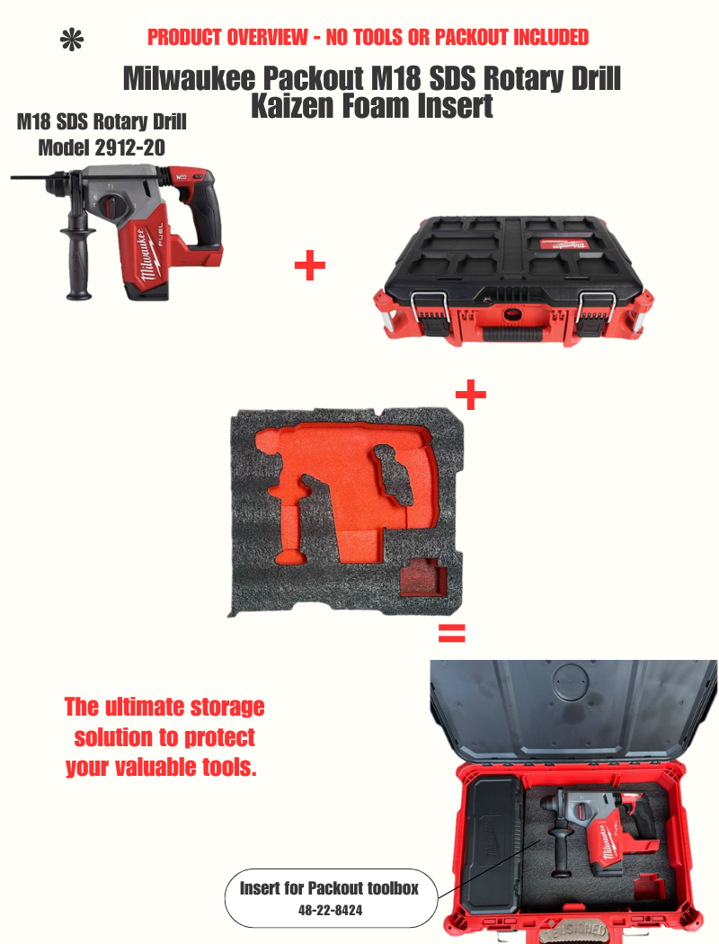 Efficient Storage: M18 SDS Rotary Hammer Packout Kaizen Foam